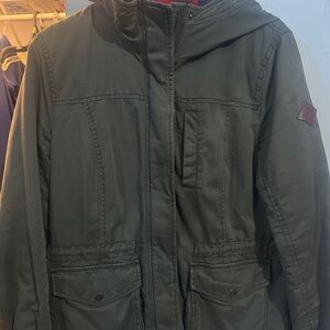 Hollister Olive Green Hooded Puffer Jacket